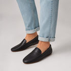 Women's Black Matte Flat Loafers for the Office - Black