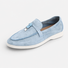 Women's Sky Blue Tassel Flat Loafers - Light Blue