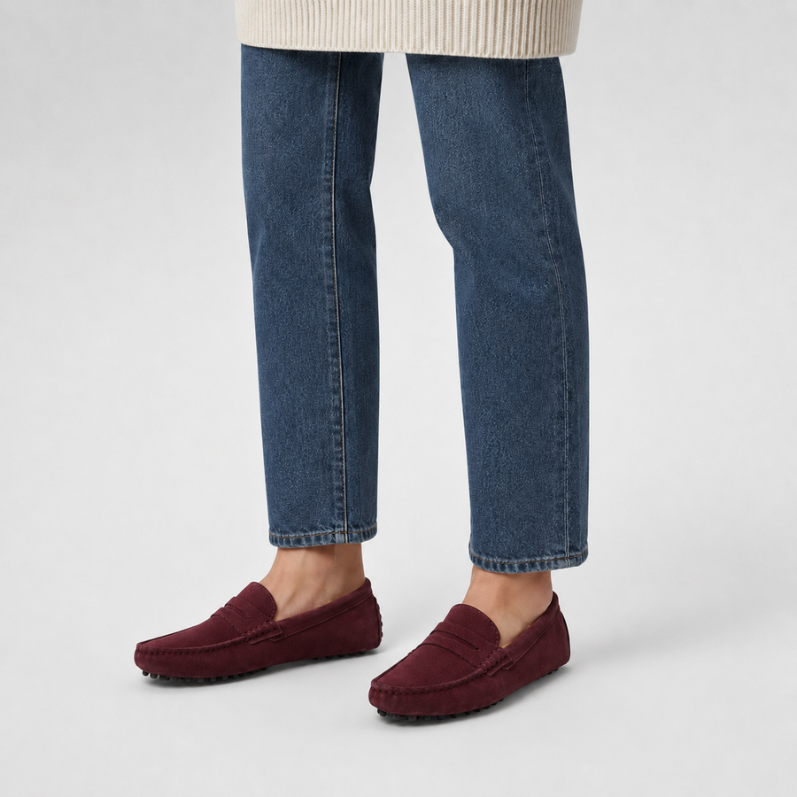 Mocassin femme marron confort et simplicité - vue portée