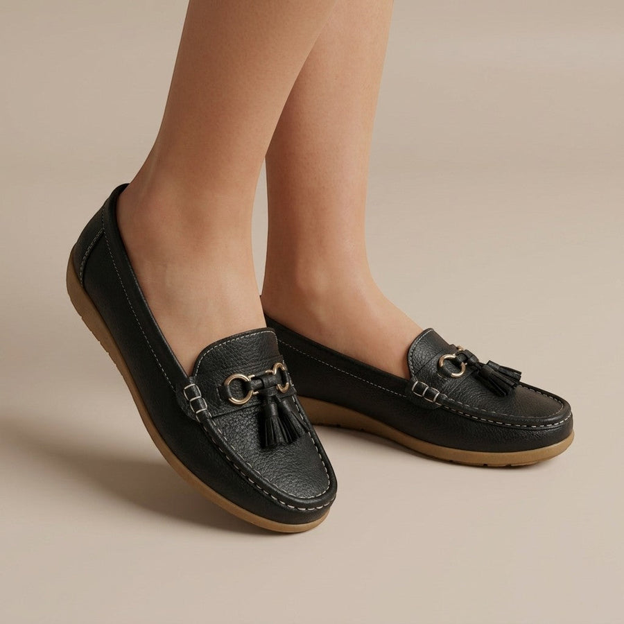 Mocassin femme penny à glands confort quotidien - vue portée