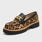 Women's Leopard Print Platform Loafers - Leopard