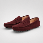 Women's Burgundy Flat Loafers – Plain - Burgundy