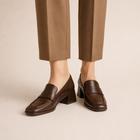 Women's Low-Heel Loafers for the Office - Brown