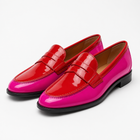 Women's Two-Tone Pink & Red Flat Loafers - Rose Red