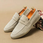 Men's Smooth-Finish Office Loafers - Beige