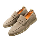 Men's Smooth-Finish Office Loafers - Khaki Beige