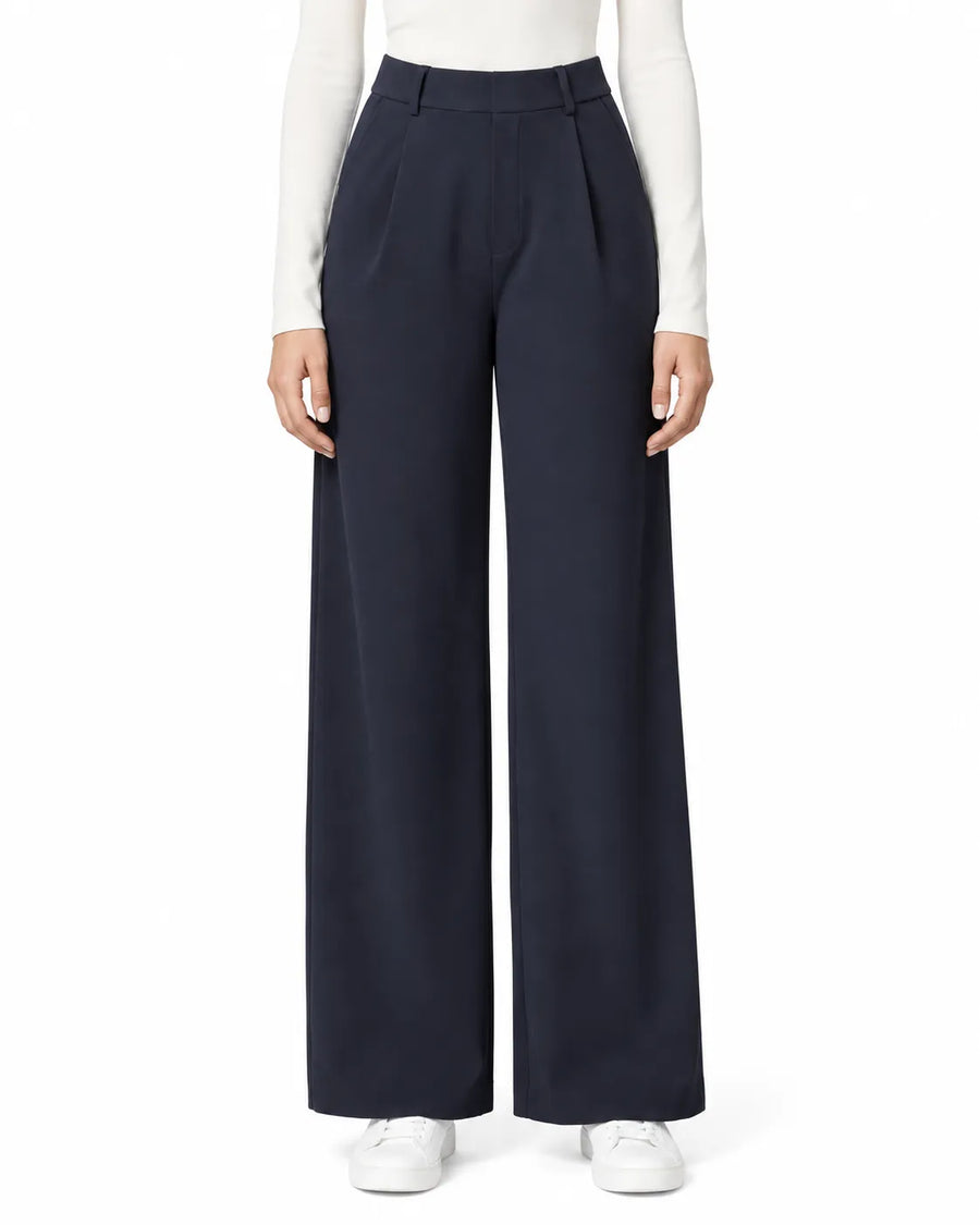 Pantalon Droit Femme Taille Haute Extensible