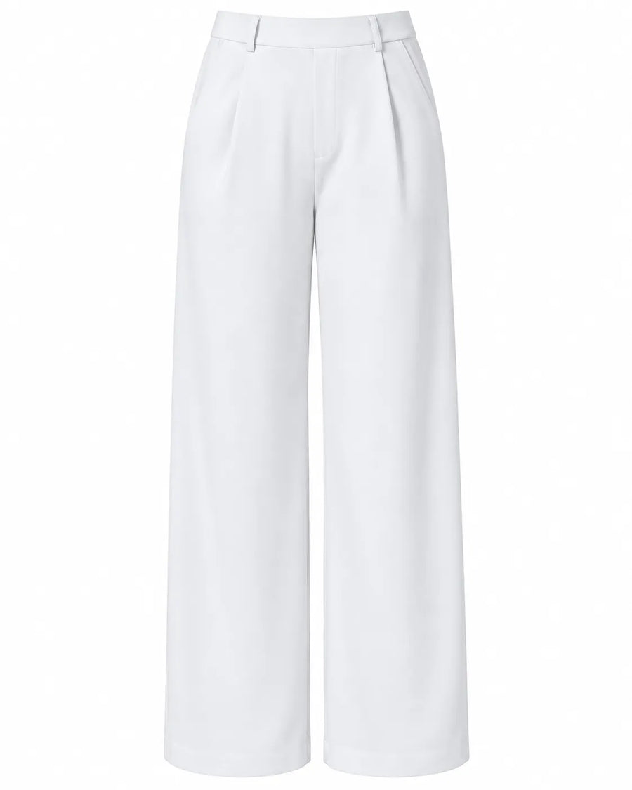 Pantalon Droit Femme Taille Haute Extensible