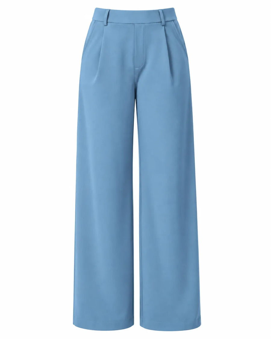 Pantalon Droit Femme Taille Haute Extensible
