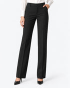 Women's Stretch Trousers – High-Waisted Straight Cut - Black