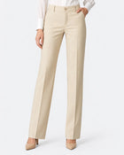 Women's Stretch Trousers – High-Waisted Straight Cut - Apricot