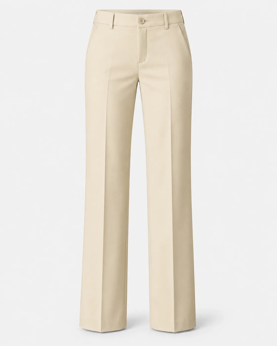 Pantalon Extensible Femme Taille Haute Coupe Droite