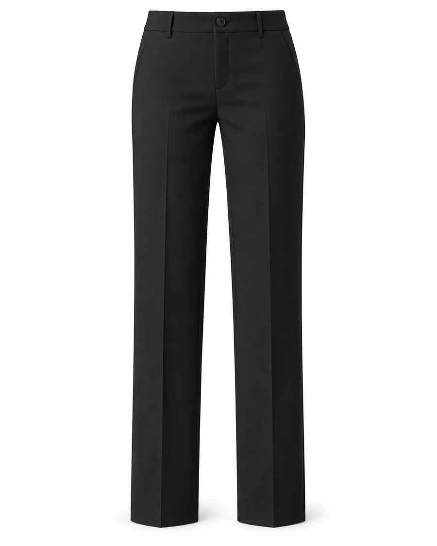Pantalon Extensible Femme Taille Haute Coupe Droite