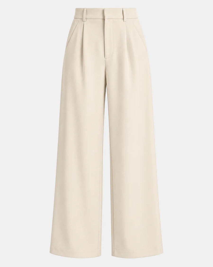 Pantalon Large Femme Taille Haute Avec Ceinture