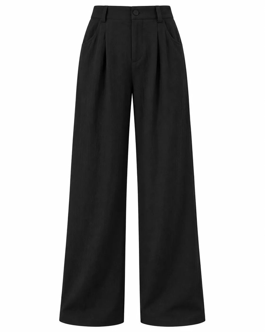 Pantalon Large Femme Taille Haute Coupe Ample