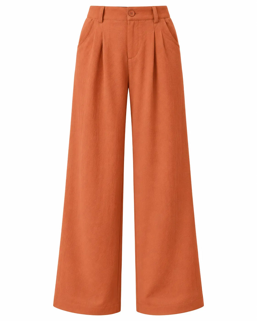 Pantalon Large Femme Taille Haute Coupe Ample