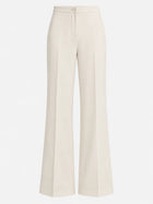 Women's Flared Trousers – High-Waisted Fluid - Off-White