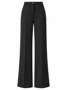 Women's Flared Trousers – High-Waisted Fluid - Black