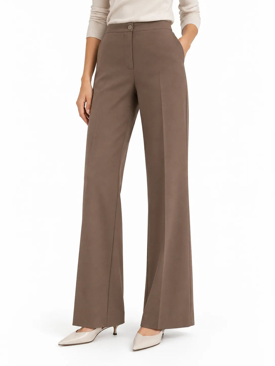 Pantalon Patte d'Éléphant Femme Taille Haute Tombant Fluide