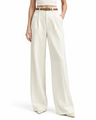 Women's Tailored Trousers – High-Waisted Straight Cut - White