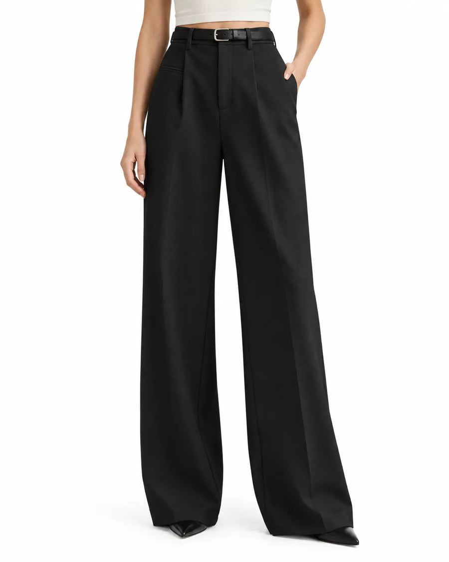 Pantalon Tailleur Femme Taille Haute Coupe Droite