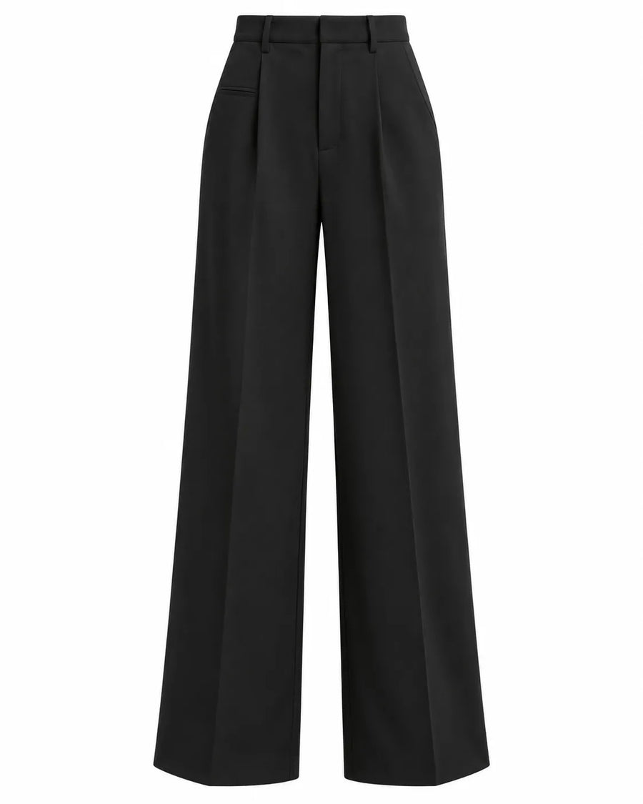 Pantalon Tailleur Femme Taille Haute Coupe Droite