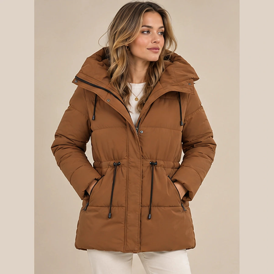 Parka Rembourrée Femme Café - vue portée principale