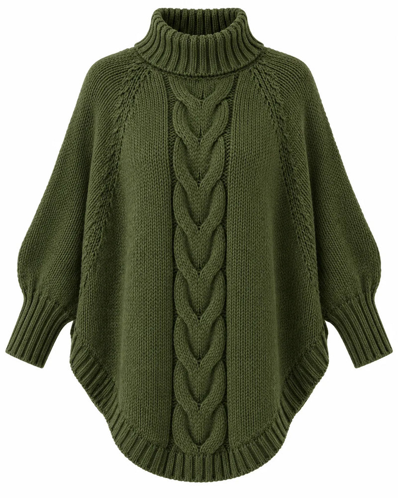 Pull Femme Col Montant Manches Chauve-Souris