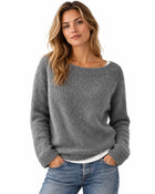 Women's Textured Knit Jumper - Grey
