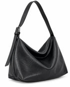Women's Soft Plain Tote Bag – Large Capacity Handbag - Black