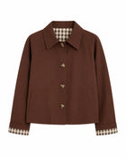 Women's Cropped Trench Coat - Brown