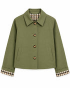 Women's Cropped Trench Coat - Green