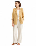 Women's Cotton Linen Blazer – Tailored Jacket - Yellow