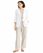 Women's Cotton Linen Blazer – Tailored Jacket - White