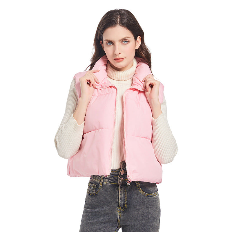 Veste courte sans manche femme - vue de côté