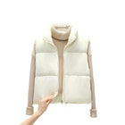 Women's Cropped Padded Sleeveless Jacket - White