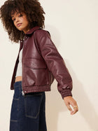 Women's Leather Jacket - Reddish Brown