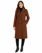 Women's Long V-Neck Trench Coat - Brown