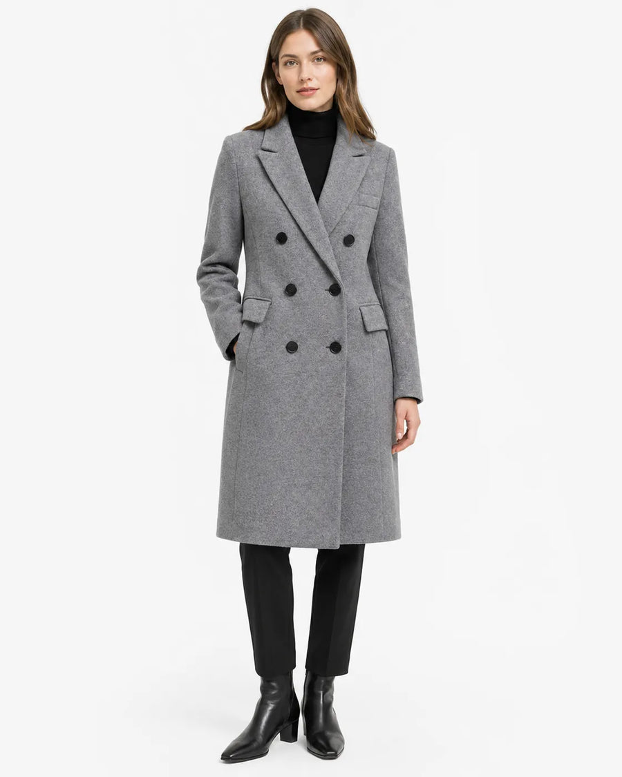 Veste longue trench-coat femme - vue portée