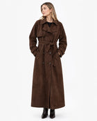 Women's Dark Brown Belted Trench Coat - Dark Brown