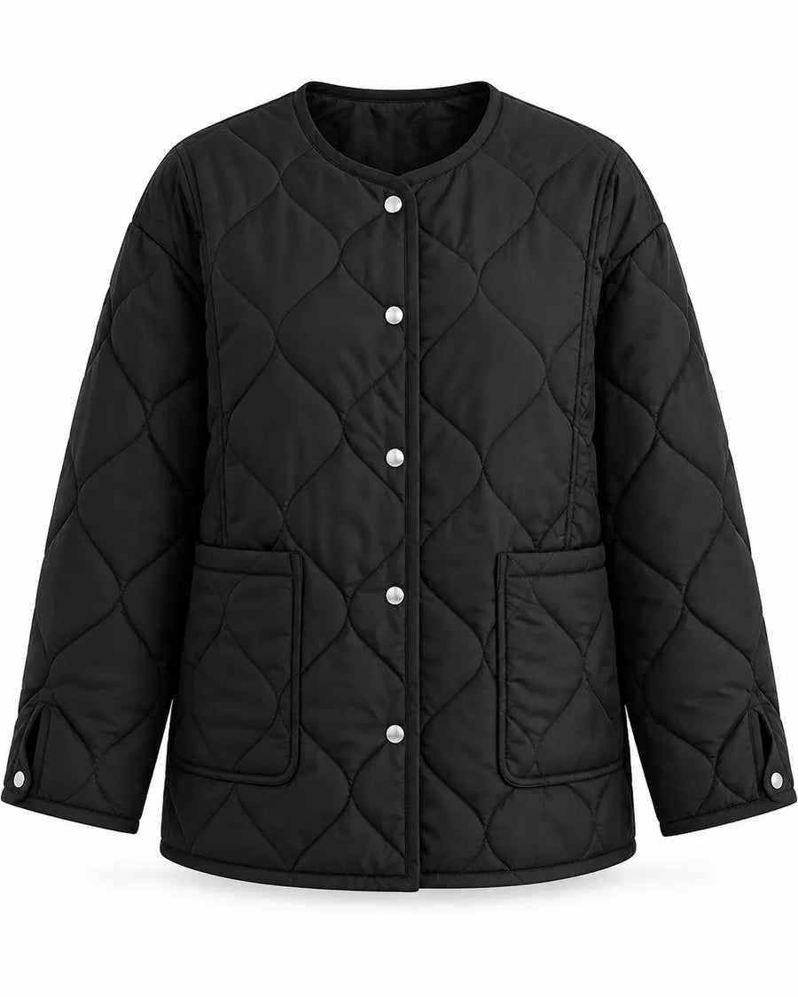 Veste Matelassée Femme Col Rond Motif Losange