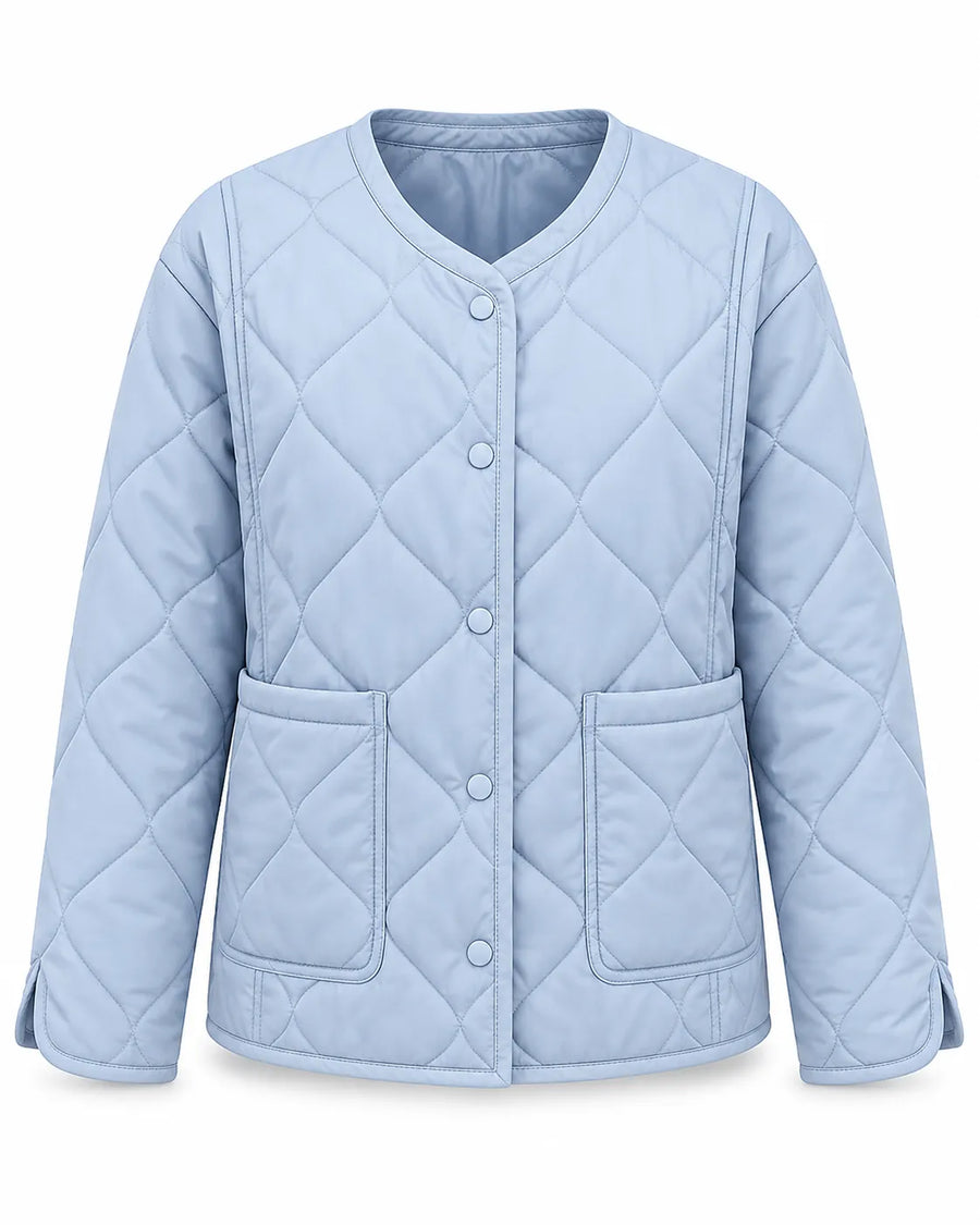 Veste Matelassée Femme Col Rond Motif Losange