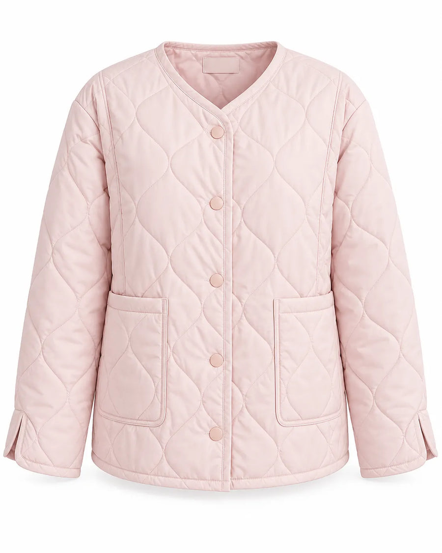 Veste Matelassée Femme Col Rond Motif Losange