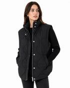 Women's Buttoned Sleeveless Jacket - Black