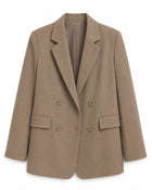 Women's Double-Breasted Tailored Blazer - Brown