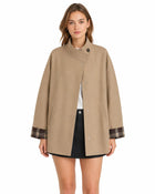 Women's Oversized Button-Up Trench Coat - Brown