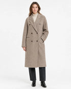 Women's Long Wool Trench Coat - Brown